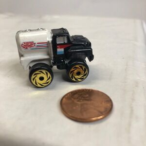 Road Champs 1987 Mini Monster Wheels Tank Tanker Truck White Black Micro Vintage